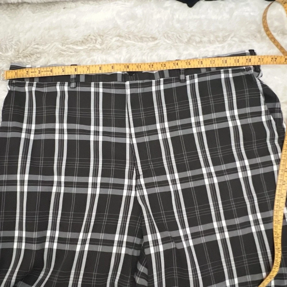 BCG Mens Plaid Performance‎ Golf Shorts Black White Grey Size 42 Stretch Active